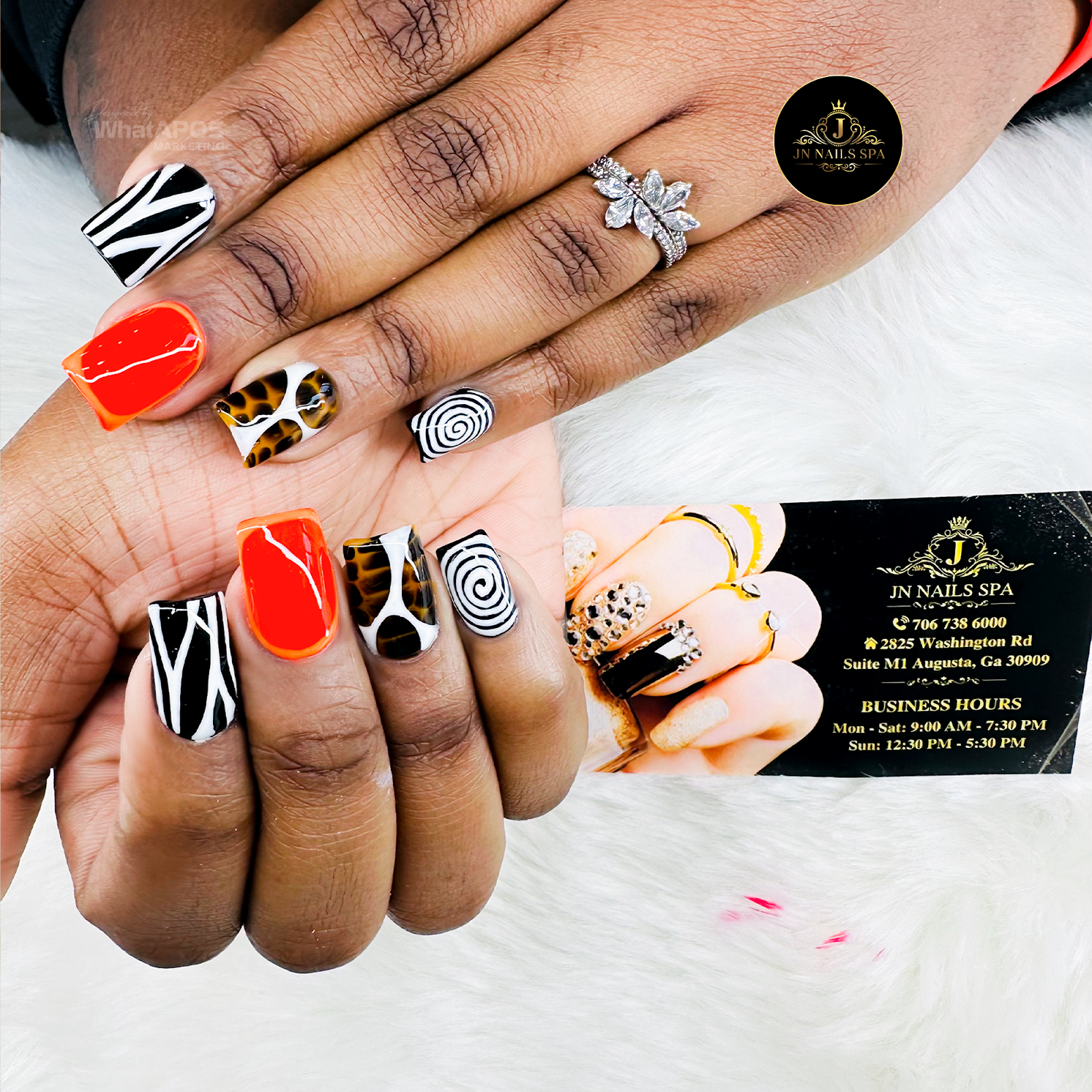 MJ Nails & Spa nail work in Augusta, Georgia
